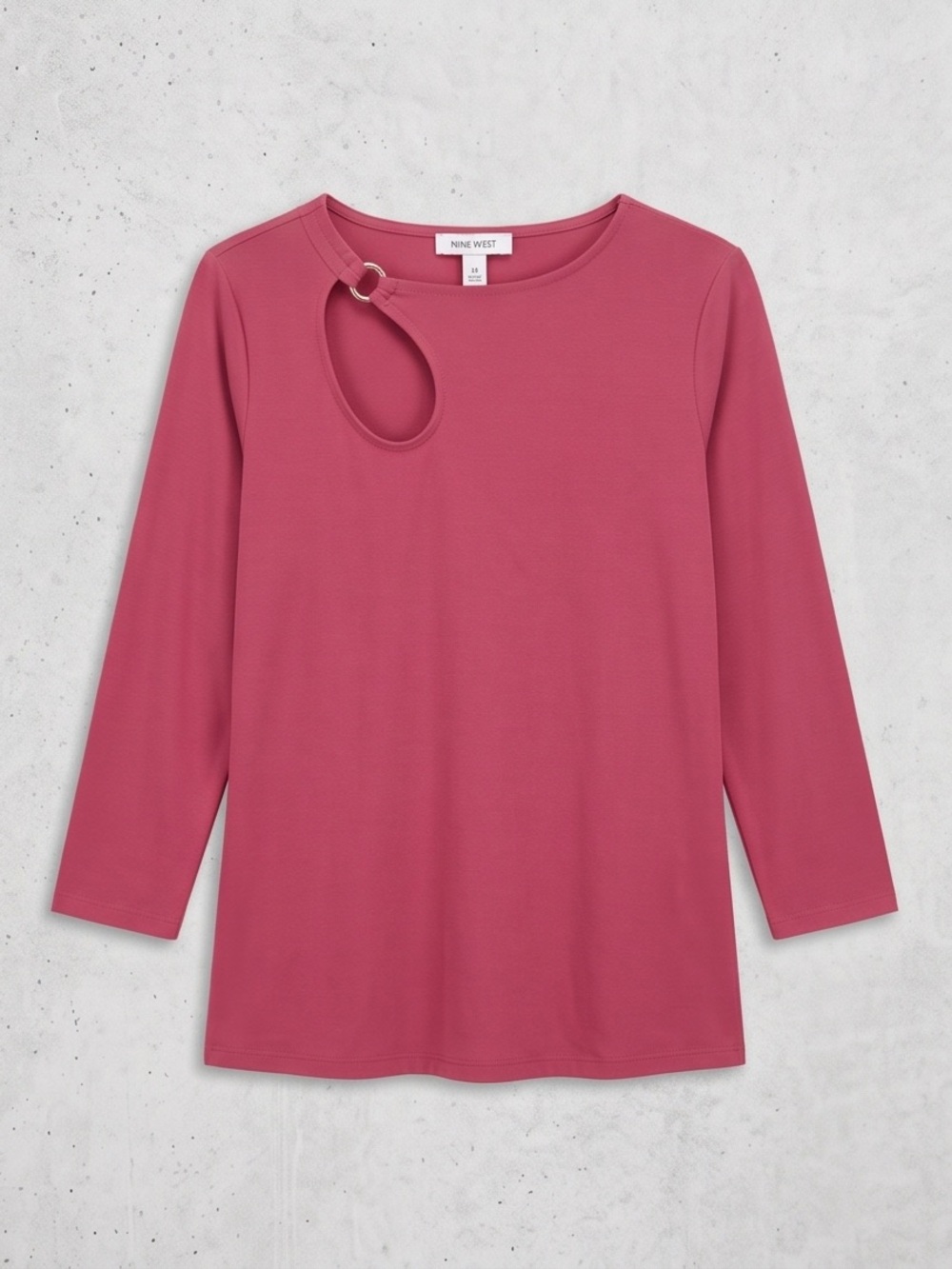 Nine West Rose Pink Long Sleeve Top with Ring Cutout